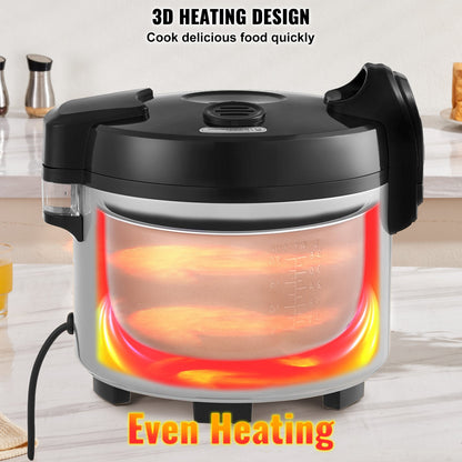 Commercial Rice Cooker 13L, Non-Stick, 12-Hour Warm, User-Friendly Design