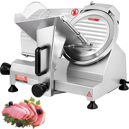 Electric Meat Slicer, 200W, 350-400RPM with 0-12mm Adjustable Thickness Blade