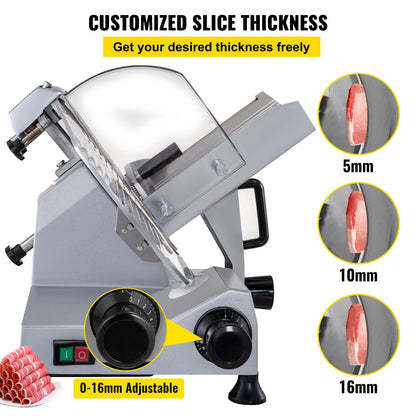 Electric Deli Food Slicer, 320W, 0-0.15m Adjustable Thickness, 12m Steel Blade