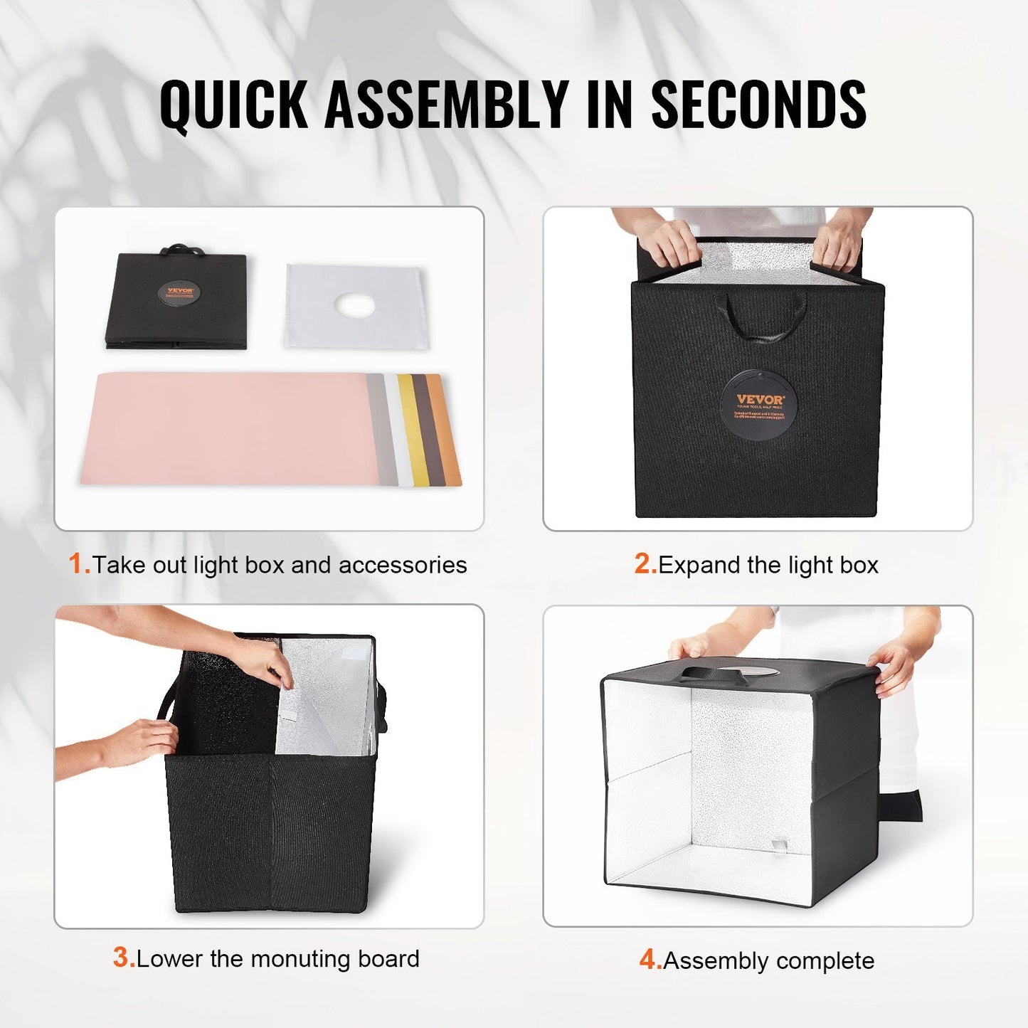 Portable Photo Studio Light Box with Adjustable 3000-5600K, 6 Color Backdrops