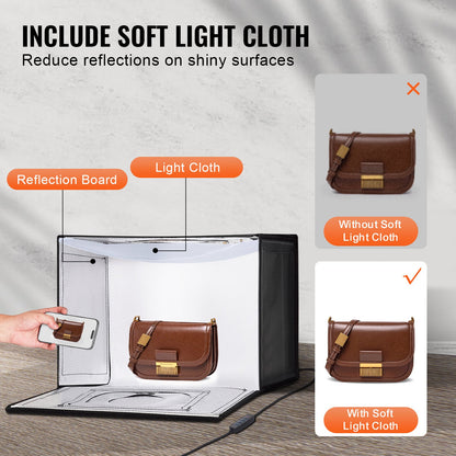 VEVOR Photo Studio Light Box 3000-5600K Adjustable 3 Color Temperatures