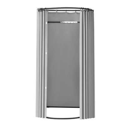 Fitting Room, Dressing Room with Thick Polyester Curtains, Privacy Space with Shading Curtain and a Hook, for Boutique, Mall, Tailor's Store & Outdoor 100 x 95 x 200 cm (Black and Gray-White)