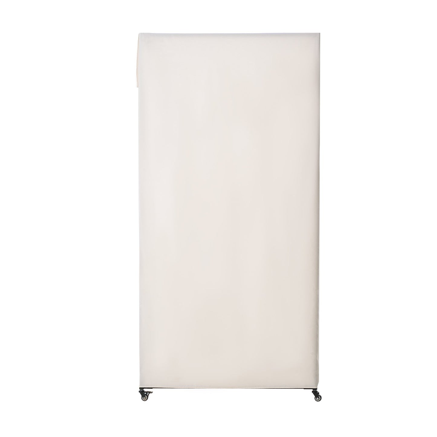 Fitting Room, Moveable Dressing Room with Thick Curtains, Privacy Space with Casters and a Sturdy Metal Hook, for Boutique, Mall, Tailor's Store & Outdoor (99 x 99 x 204.5 cm, Black and Beige)