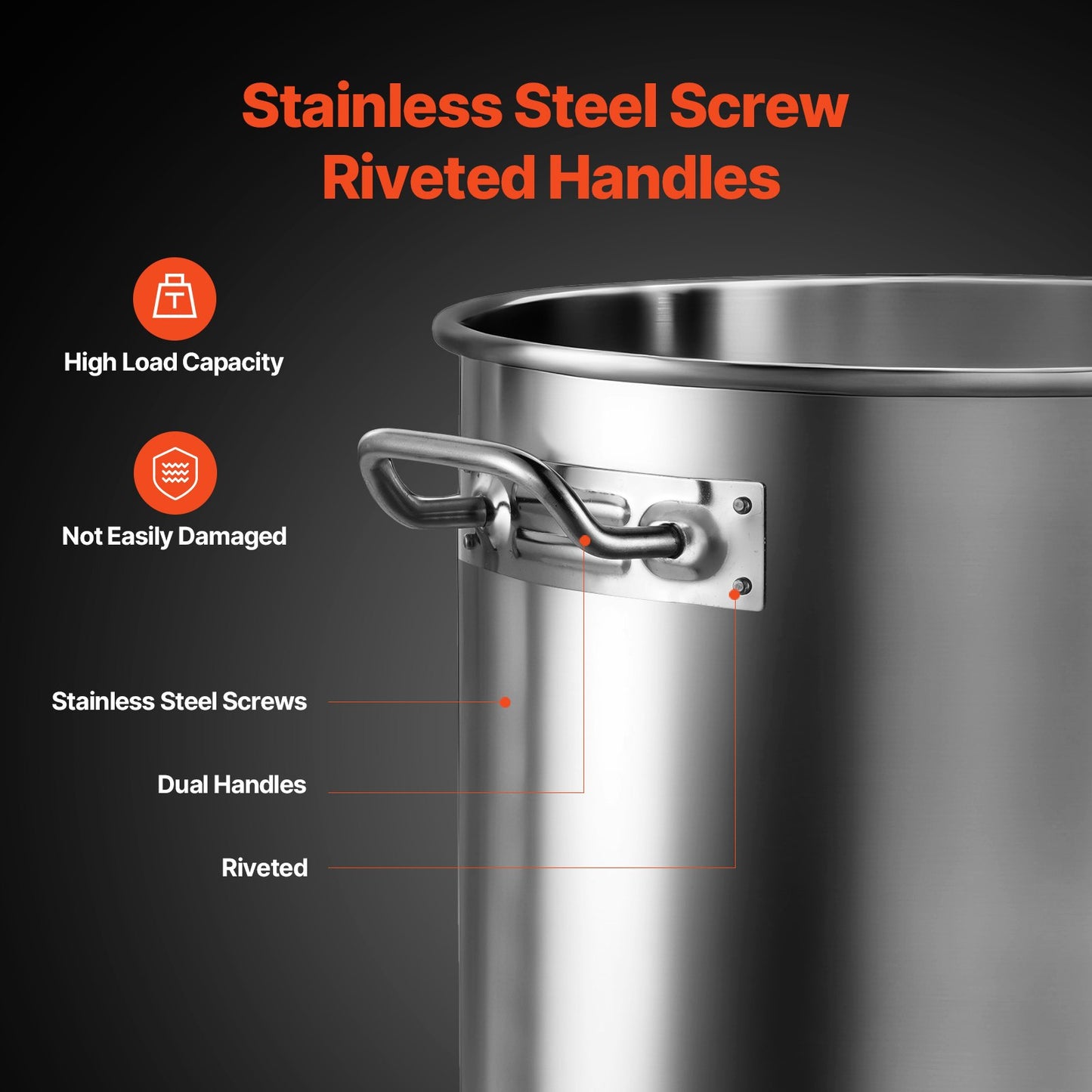 VEVOR 36QT Stainless Steel Stockpot Cooking Kitchen Sauce Pot with Basket Lid