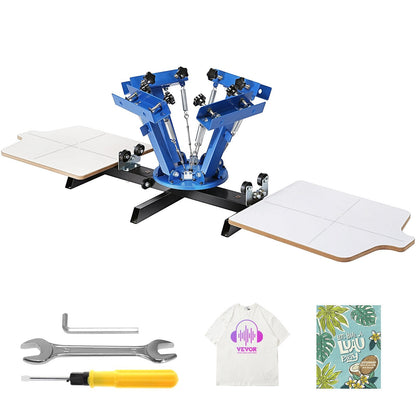 4-Color 2-Station Screen Printing Machine with 360° Rotary Pallet, 24.3 kg