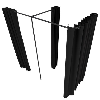 Fitting Room, Portable Changing Room with Thick Polyester Curtains, Double Dressing Rooms with Partition Curtains, for Boutique, Mall, Studio, Tailor's Store & Office 200 x 100 x 200 cm (Black)