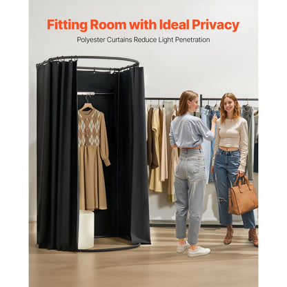 VEVOR Fitting Room Portable Dressing Room 100 x 95 x 200 cm Privacy Space Black