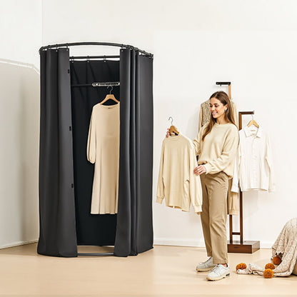 VEVOR Fitting Room Portable Dressing Room 100 x 95 x 200 cm Privacy Space Black