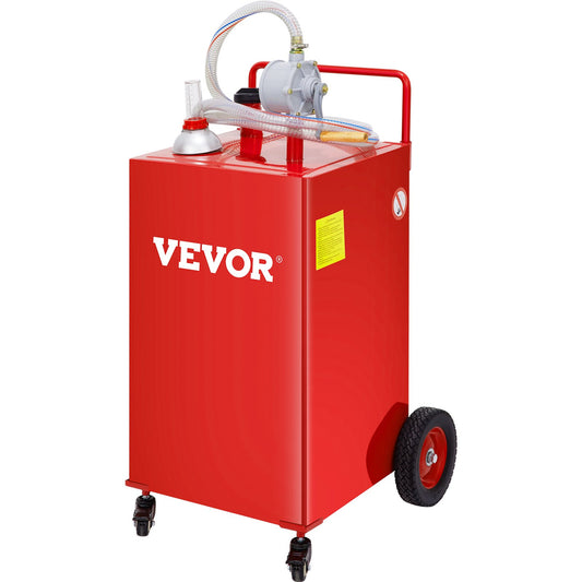 VEVOR Fuel Caddy, 132L, Gas Storage Tank on 4 Wheels, with Manuel Transfer Pump,