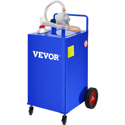 VEVOR 114L Fuel Caddy, Gas Storage Tank & 4 Wheels, with Manuel Transfer Pump, Gasoline