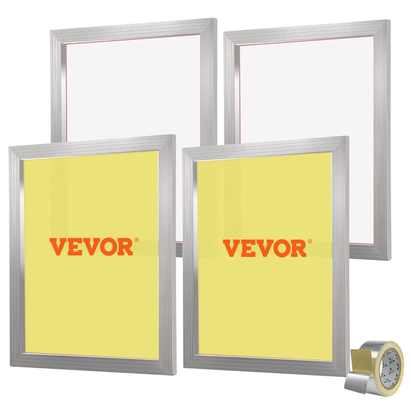 Silk Screen Printing Kit, 4 Aluminum Frames, 355 Mesh Count, 50.8x61 cm