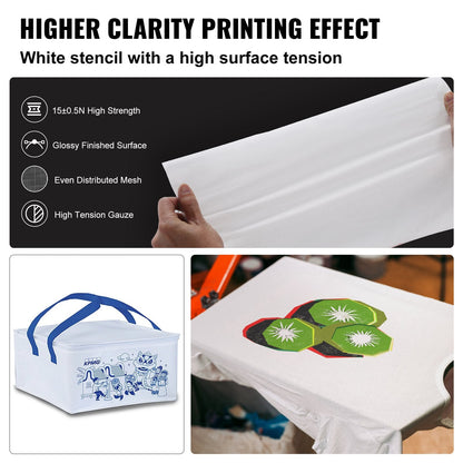 6-Piece Aluminum Silk Screen Printing Kit with 110 Mesh for DIY T-shirts