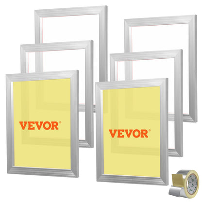 Silk Screen Printing Kit with 6 Aluminum Frames, 110 Mesh, 40.6x50.8 cm