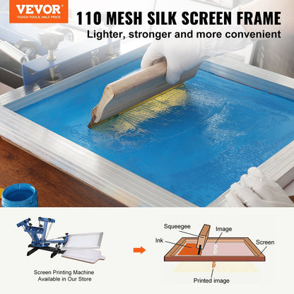 Silk Screen Printing Kit with Aluminum Frames, 110 Mesh Count, 6 Pack, 3.5 kg