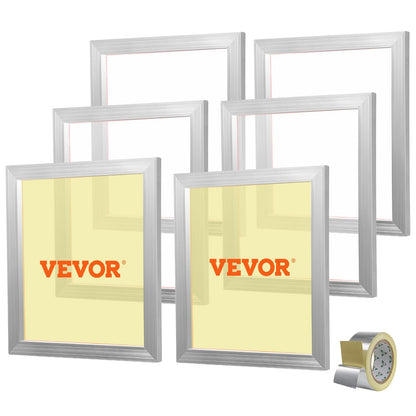 Silk Screen Printing Kit: 6 Aluminum Frames, 160 Mesh Count, 45.7 x 50.8 cm