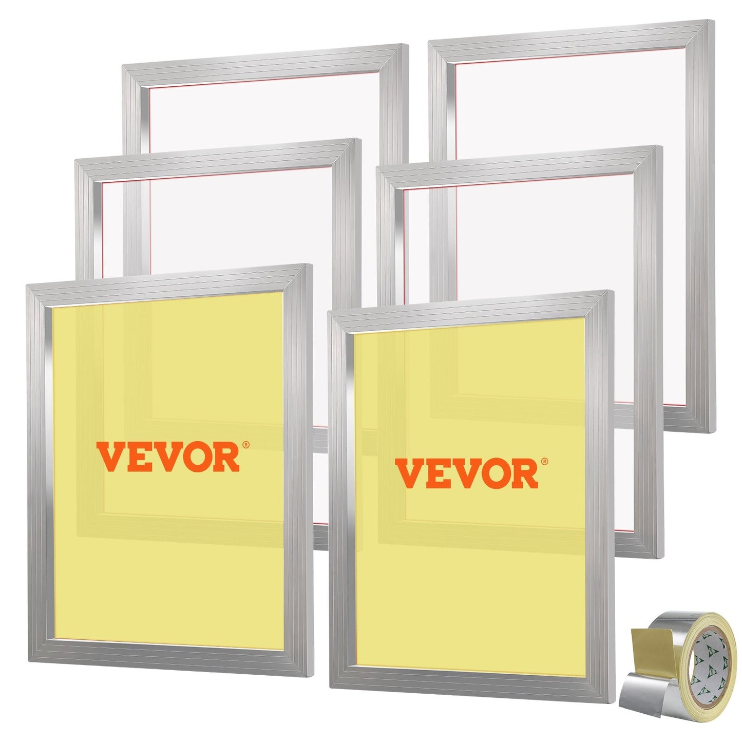 Silk Screen Printing Frame Set, 50.8x61 cm, 305 Mesh, 6-Pack, Aluminum Alloy