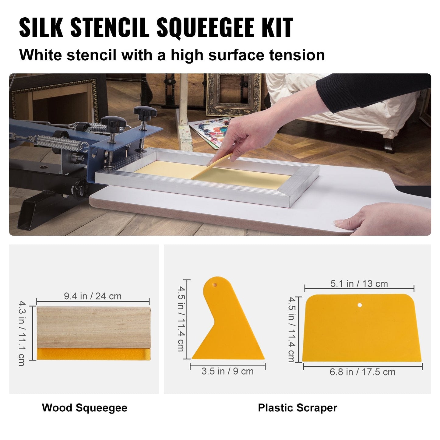 Aluminum Screen Printing Kit: 2 Frames, Squeegees, Tapes & Films for DIY T-Shirts