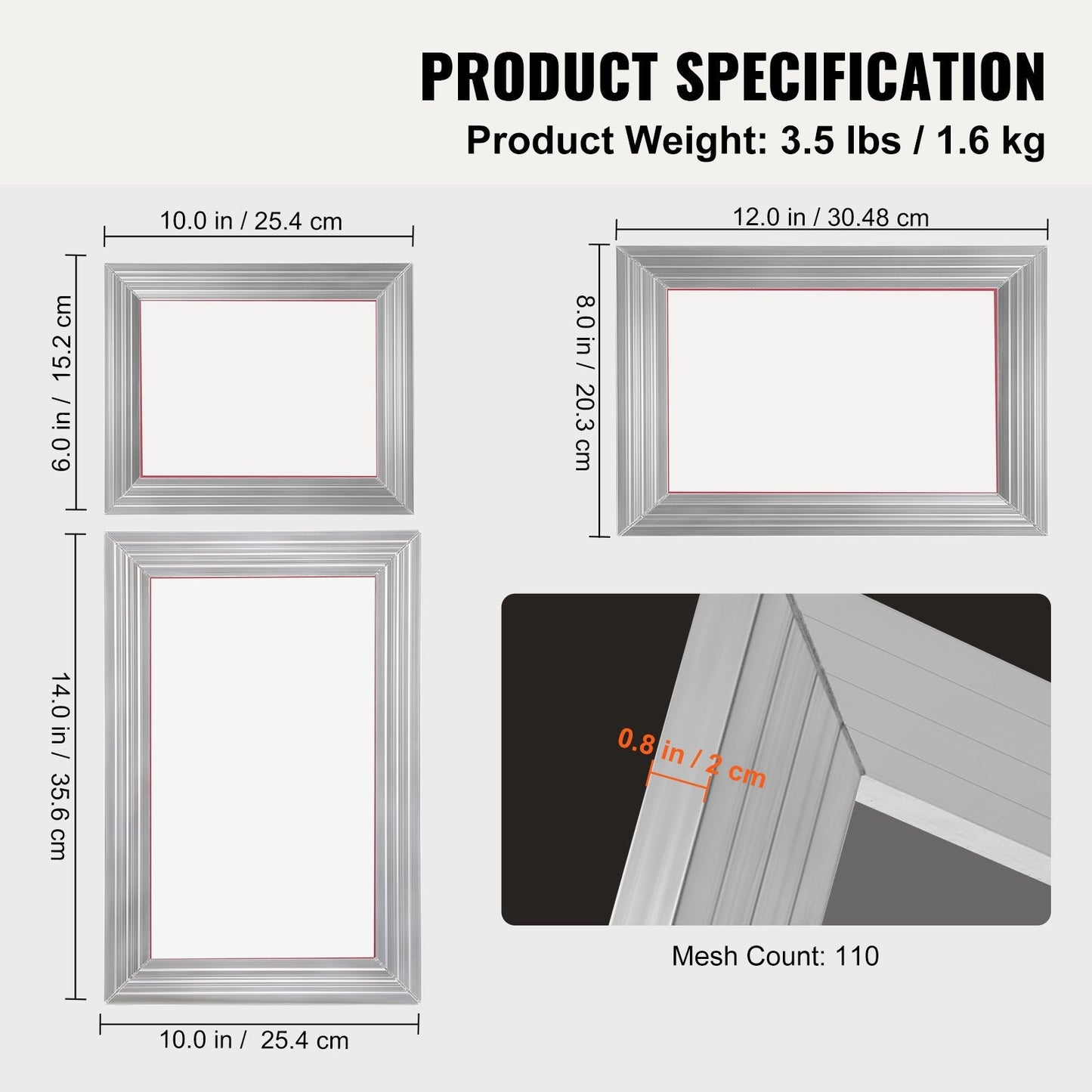 Aluminum Silk Screen Printing Kit with Frames and Accessories for DIY T-Shirts