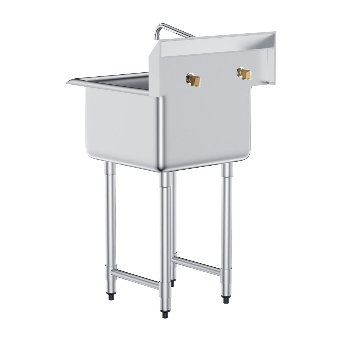 Stainless Steel Prep & Utility Sink, 1 Compartment Free Standing Small Sink Include Faucet & legs, 21"x41" Commercial Single Bowl Sinks for Garage, Restaurant, Kitchen, Laundry