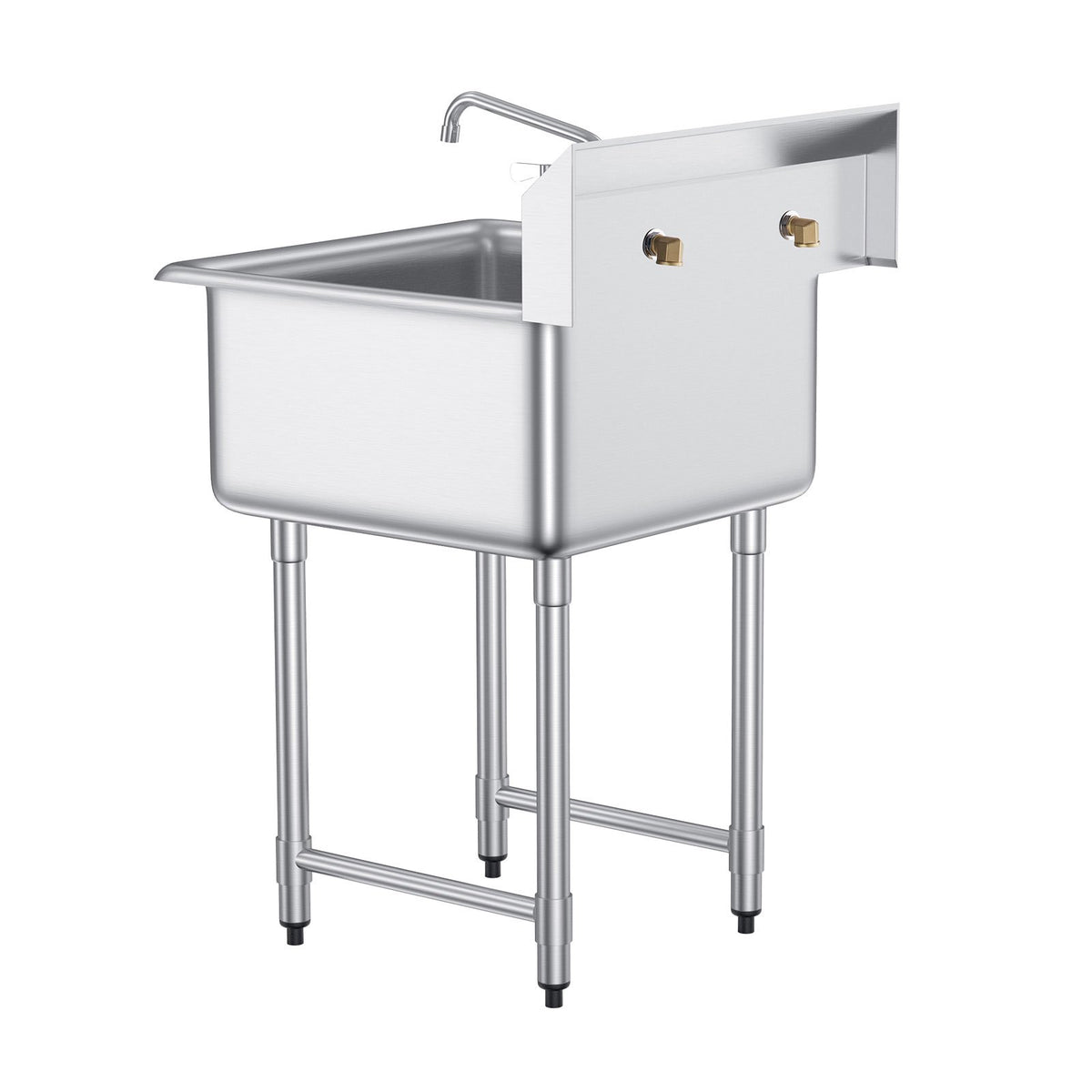 Stainless Steel Prep & Utility Sink, 1 Compartment Free Standing Small Sink Include Faucet & legs, 27"x41" Commercial Single Bowl Sinks for Garage, Restaurant, Kitchen, Laundry