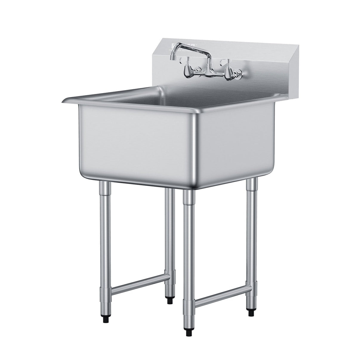 Stainless Steel Prep & Utility Sink, 1 Compartment Free Standing Small Sink Include Faucet & legs, 27"x41" Commercial Single Bowl Sinks for Garage, Restaurant, Kitchen, Laundry