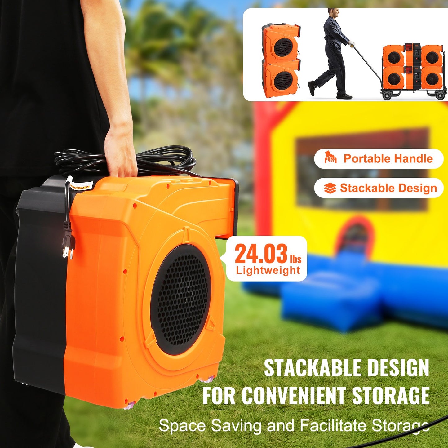 VEVOR Inflatable Blower, 1100W, 1.5 & 1.7 HP Bounce House Blower, Pump Commercial