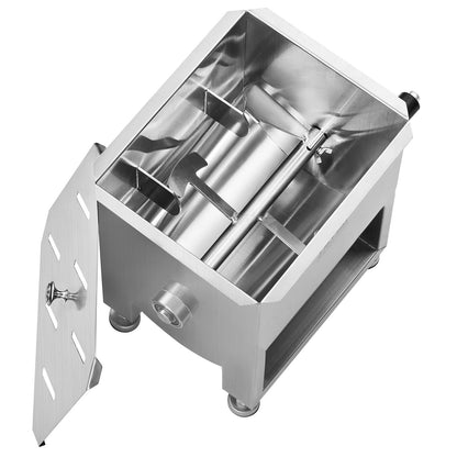 Manual Meat Mixer, 15L Fixed Tank Meat Processing Equipment(Mixing Maximum 15LBS for Meat), Stainless Steel Meat Mixer, Sausage Mixer Machine with Lid and Handle, Ground Beef Hand Mixer