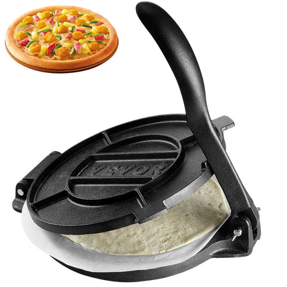 Heavy-Duty 25 cm Cast Iron Tortilla & Roti Maker with Parchment Papers