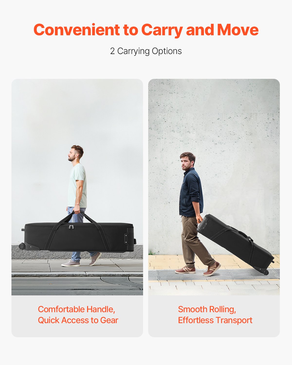 VEVOR Studio Equipment Trolley Case 100 x 38 x 32 cm Rolling Camera Bag