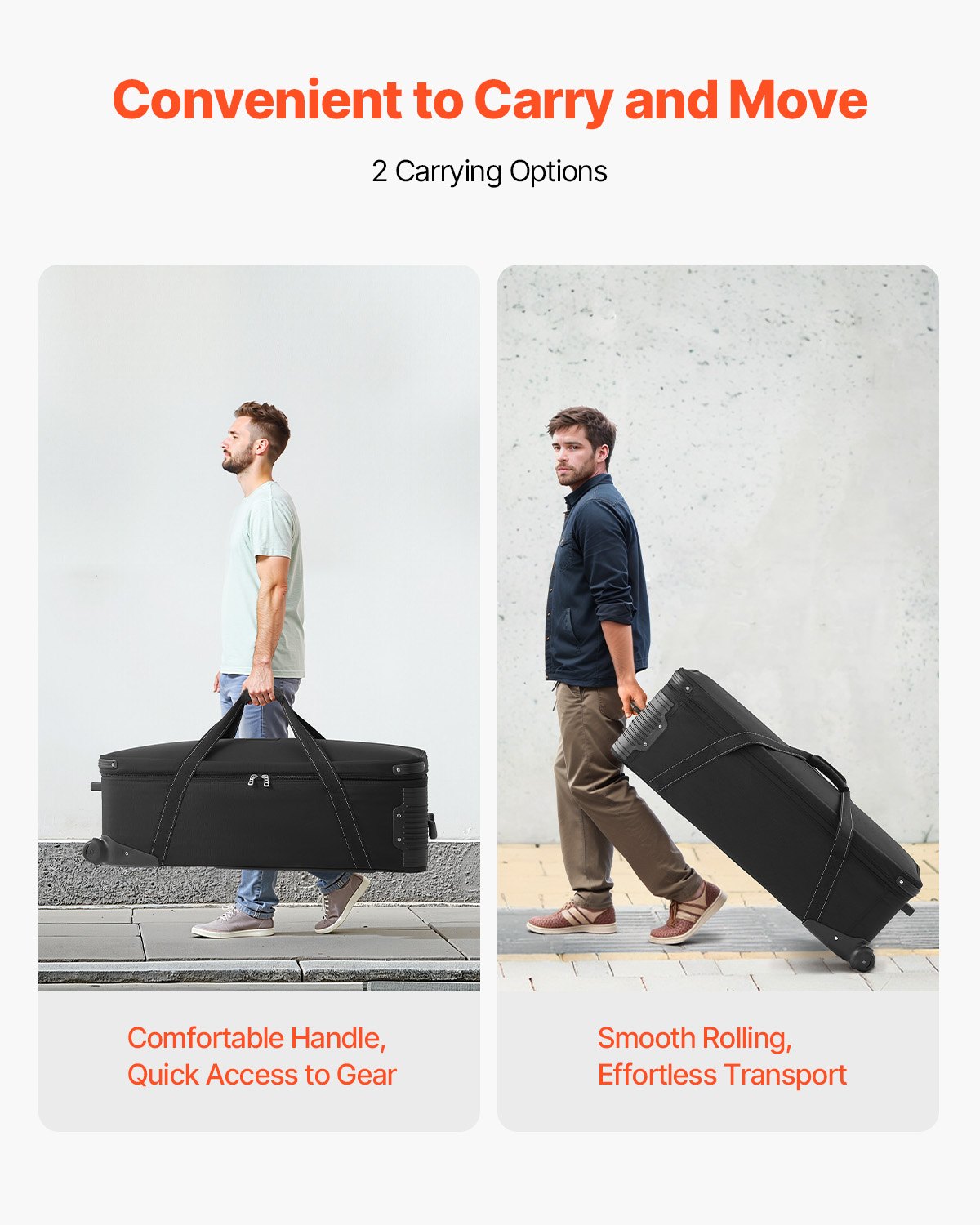 VEVOR Studio Equipment Trolley Case 91 x 30 x 35.5 cm Rolling Camera Bag