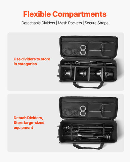 VEVOR Studio Equipment Trolley Case 91 x 30 x 35.5 cm Rolling Camera Bag