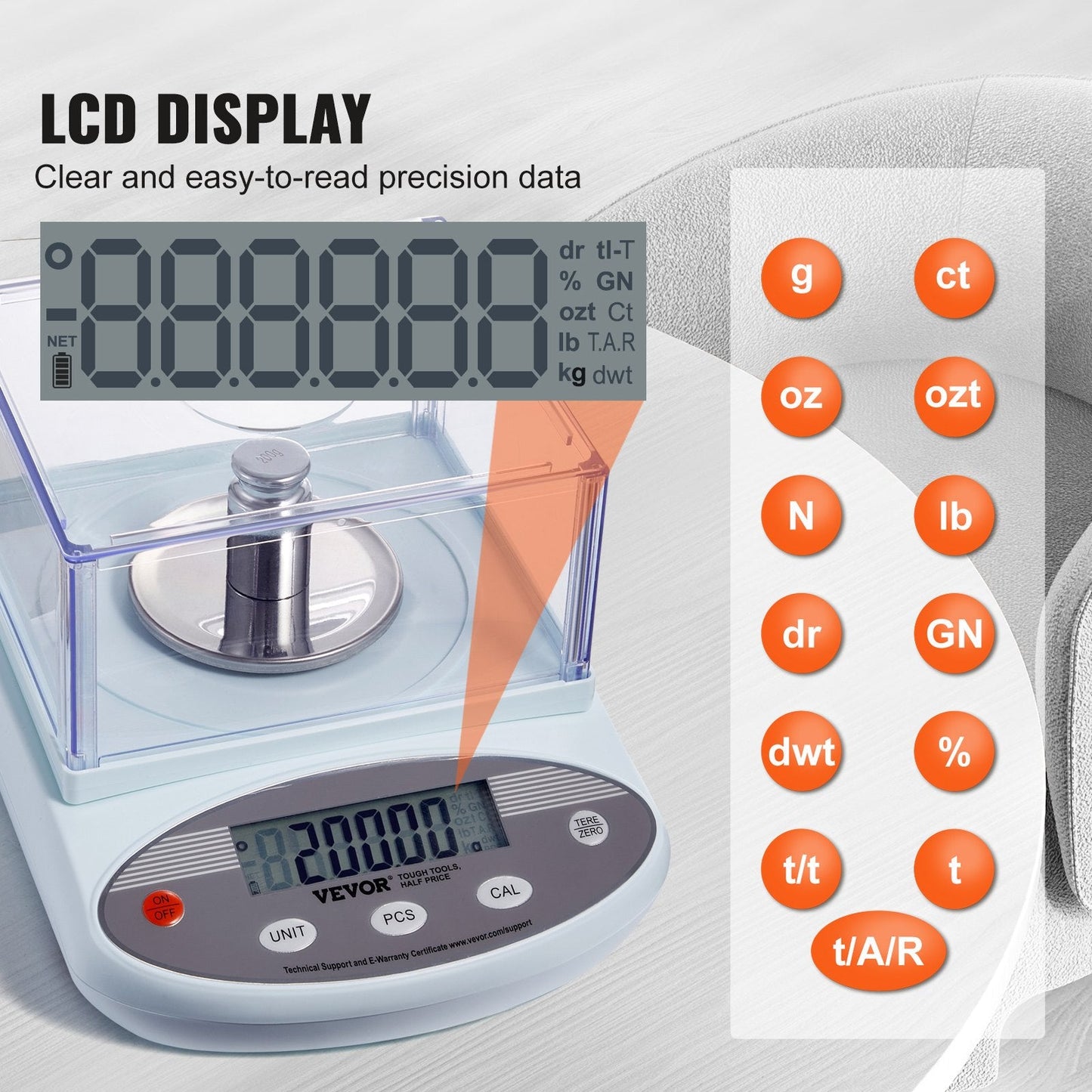 High Precision Lab Scale 0.5 kg x 0.001 g with LCD and Windshield
