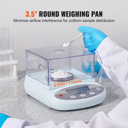High Precision Lab Scale 0.5 kg x 0.001 g with LCD and Windshield