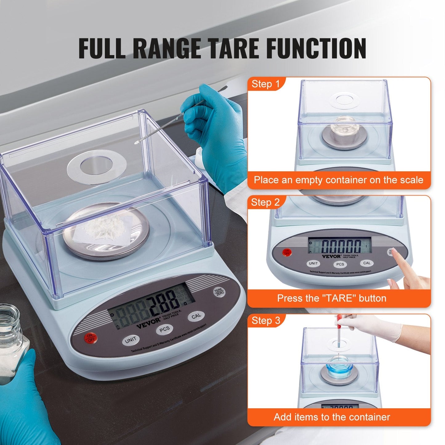 High Precision Lab Scale 0.5 kg x 0.001 g with LCD and Windshield