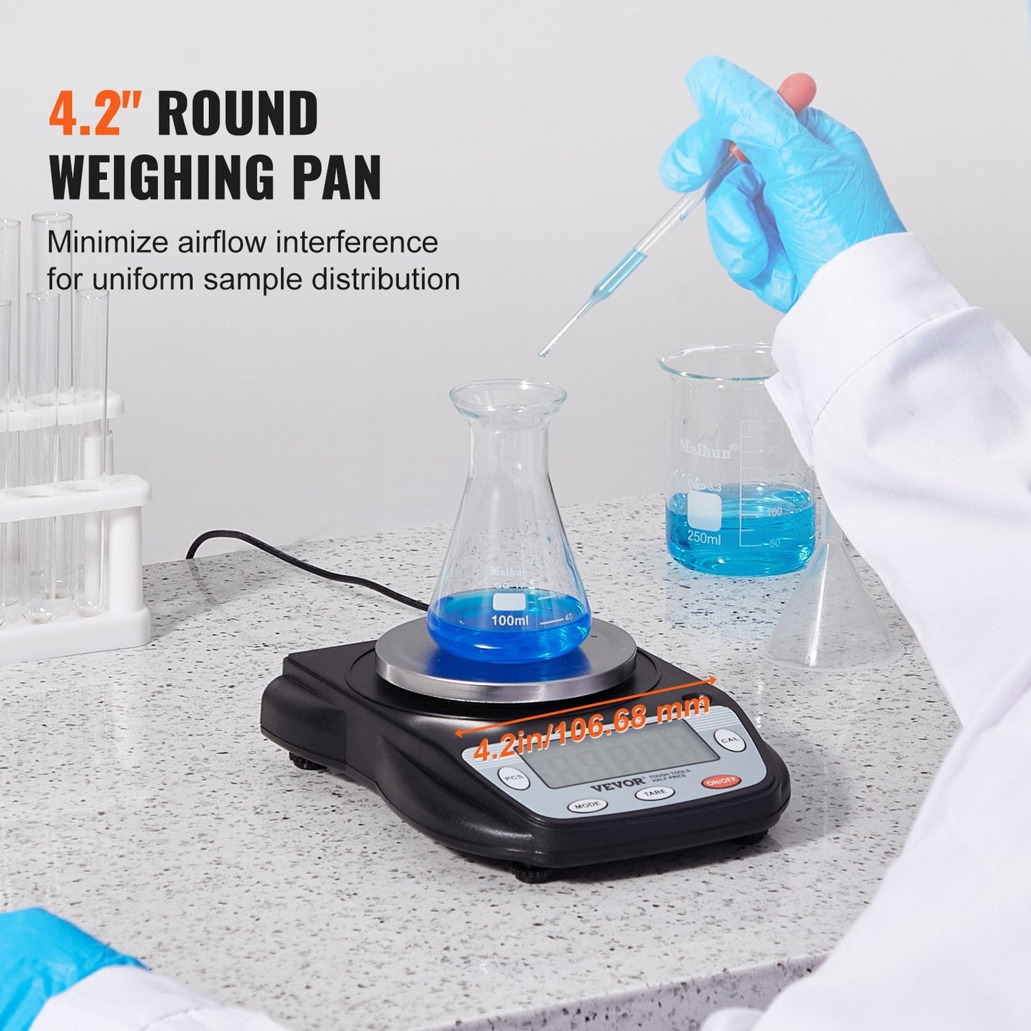 Precision Lab Scale 0.6kg x 0.01g with 6 Units Conversion and RS232C Interface