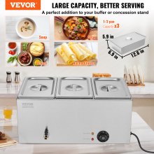 Stainless steel countertop buffet warmer with durable construction and easy-clean water basin