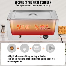 Commercial Electric Buffet Warmer with 18L Pan and Adjustable Temperature