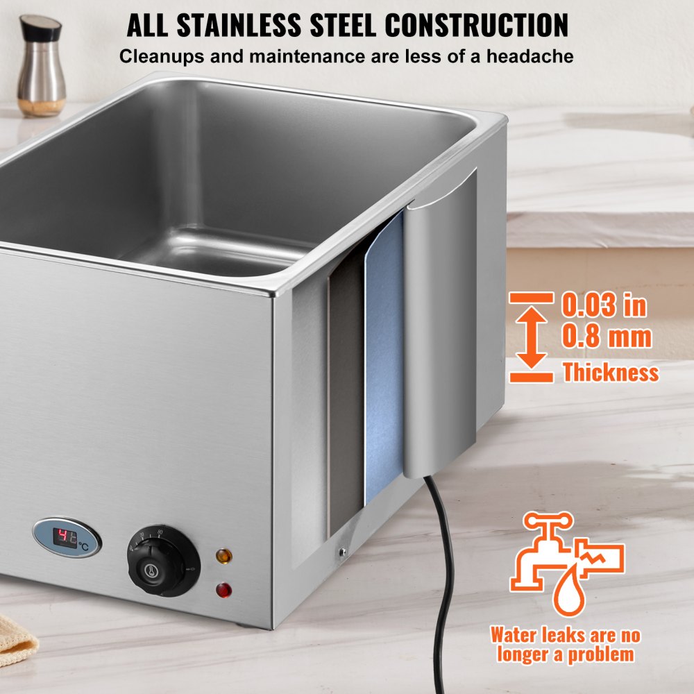 Commercial Electric Food Warmer Countertop Buffet 18L 1200W Bain Marie
