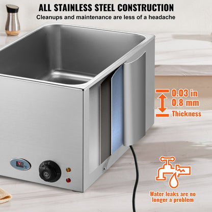 Commercial Electric Food Warmer Countertop Buffet 18L 1200W Bain Marie