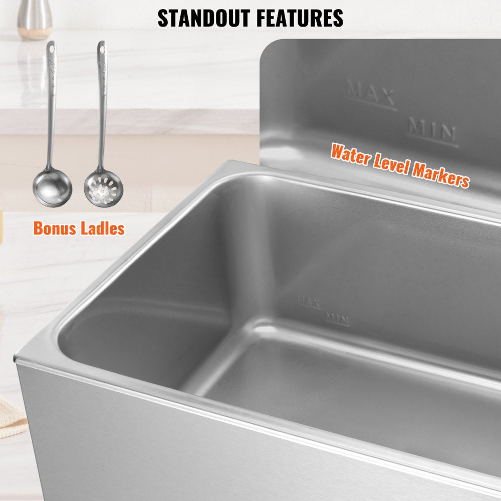 Commercial Electric Food Warmer Countertop Buffet 18L 1200W Bain Marie