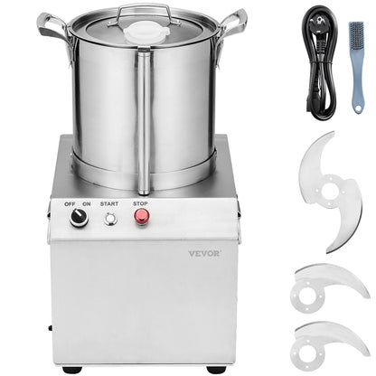 VEVOR Food Processor & Vegetable Chopper 10L Food-Grade Stainless Steel Blender