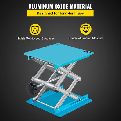 Aluminum Lab Lift Jack, Adjustable 0.06-0.3m, 40kg Capacity, Stable Platform