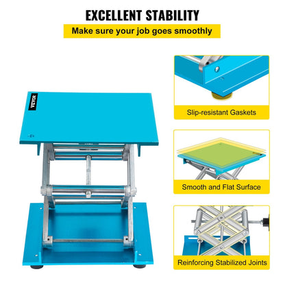 Aluminum Lab Lift Jack, Adjustable 0.06-0.3m, 40kg Capacity, Stable Platform
