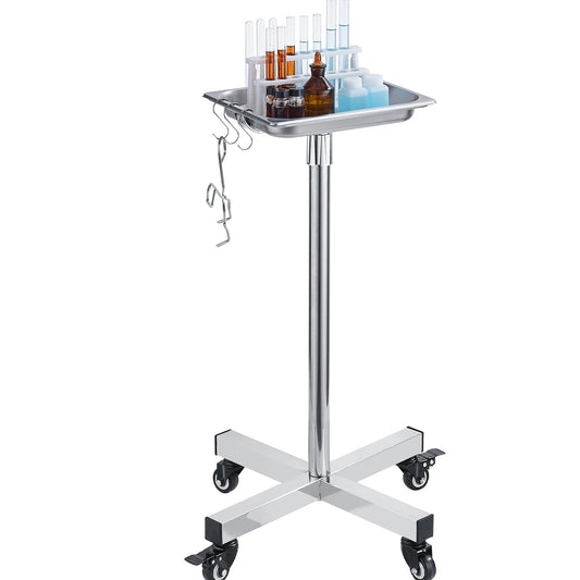 VEVOR Mayo Stand, Stainless Steel Mayo Tray, Load Capacity up to 16.5 kg, Adjustable