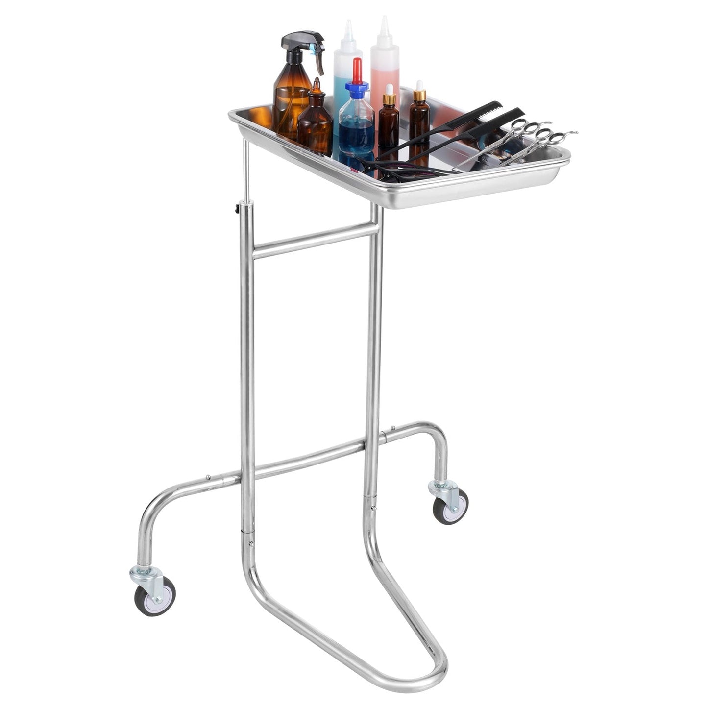 Stainless Steel Lab Cart with Adjustable Tray & Silent Wheels, 2.2 kg, 8 kg Capacity