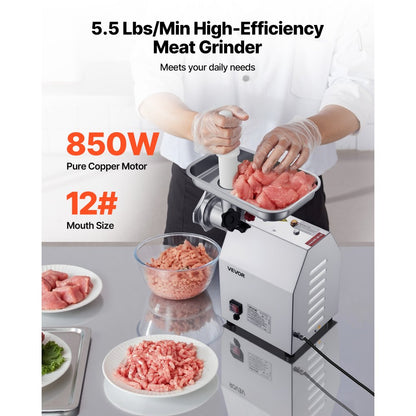 VEVOR Commercial Electric Meat Grinder 5.5 Lbs/Min Sausage Stuffer Maker Kitchen