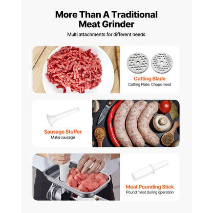 VEVOR Commercial Electric Meat Grinder 5.5 Lbs/Min Sausage Stuffer Maker Kitchen