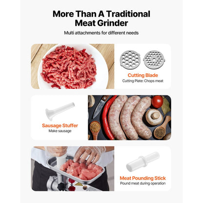 VEVOR Commercial Electric Meat Grinder 4.5 Lbs/Min Sausage Stuffer Maker Kitchen