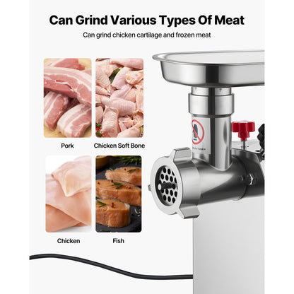 VEVOR Commercial Electric Meat Grinder 4.5 Lbs/Min Sausage Stuffer Maker Kitchen