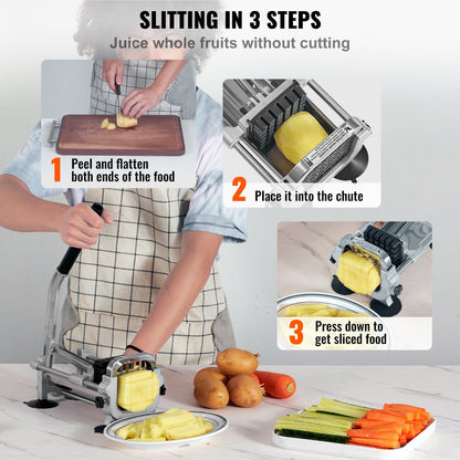 Manual Potato & Vegetable Chopper with Stainless Steel Blade, 360 x 150 x 200 mm